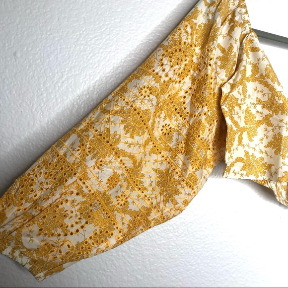 NWT TopShop Embroidered Puff Sleeve Crop Top Blouse - Picture 3 of 6